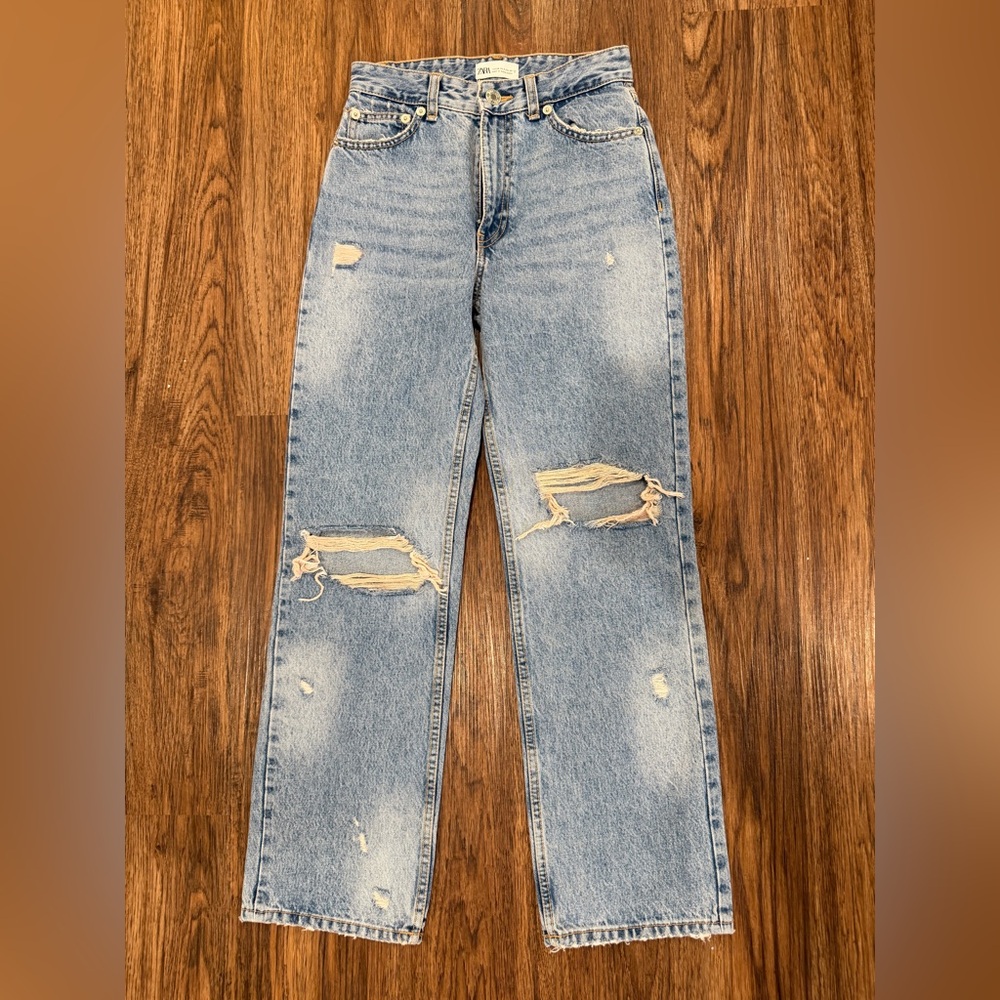 Zara Faded Blue Denim Jeans